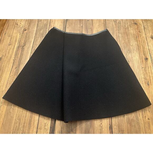 3.1 Phillip Lim Techno Flare Skirt NWT Black Wool Blend Size 6 Edgy Luxury - Picture 1 of 16